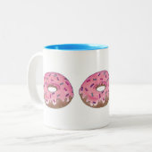 ドーナツドーナツと振りかけるブレックファーストフードマグ ツートーンマグカップ (正面左)