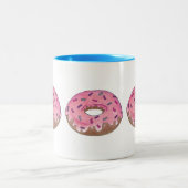 ドーナツドーナツと振りかけるブレックファーストフードマグ ツートーンマグカップ (中央)