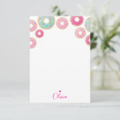 ドーナツノート紙かわいいカラフル感謝してい先生ユー 招待状 (スタンド正面)