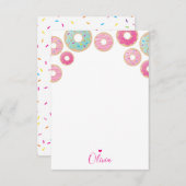 ドーナツノート紙かわいいカラフル感謝してい先生ユー 招待状 (正面/裏面)