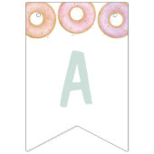 ドーナツハッピーバースデーバンティンバナーアクア バンティングフラッグ (第3の旗)