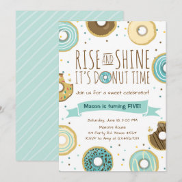 ドーナツバースデーパーティーの招待状の上昇と輝き 招待状