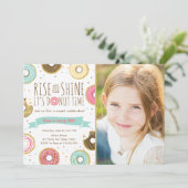 ドーナツバースデーパーティーの招待状の上昇と輝き 招待状 (スタンド正面)