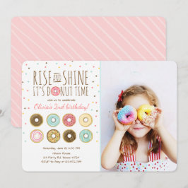 ドーナツバースデーパーティーの招待状の上昇と輝き 招待状