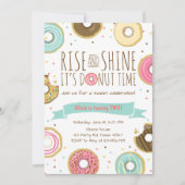 ドーナツバースデーパーティーの招待状の上昇と輝き 招待状 (正面)