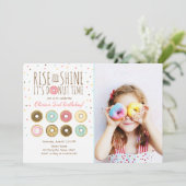 ドーナツバースデーパーティーの招待状の上昇と輝き 招待状 (スタンド正面)