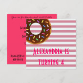 ドーナツバースデーパーティー招待状 招待状 (正面/裏面)