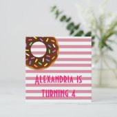 ドーナツバースデーパーティー招待状 招待状 (スタンド正面)