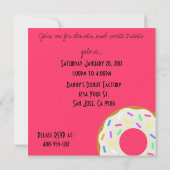 ドーナツバースデーパーティー招待状 招待状 (裏面)