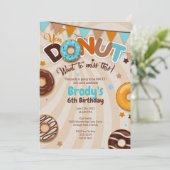 ドーナツバースデーパーティ招待状-ボーイ 招待状 (スタンド正面)