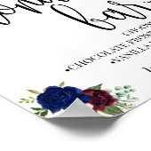 ドーナツバーパーティーウェディングレセプションネイビーバーガンディ ポスター (角)