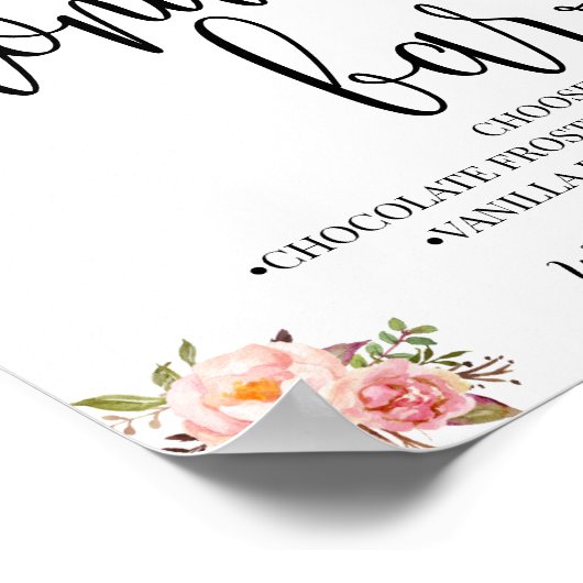 ドーナツバーパーティーウェディングレセプションピンクボホシック ポスター (角)