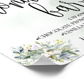 ドーナツバーパーティー結婚式レセプションユーカリ緑 ポスター (角)