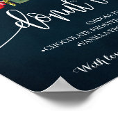 ドーナツバーブライダルウェディングレセプションワインネイビーサイン ポスター (角)