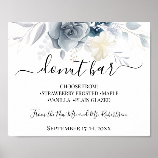 ドーナツバー スイーツテーブル 結婚式 受付サイン ポスター (正面)