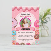 ドーナツパターン6th誕生日パーティーの招待状 シーズンカード (スタンド正面)