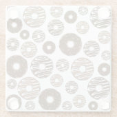 ドーナツパターン、チョコレートドーナツ、キャラメルドーナツ ガラスコースター (裏面)