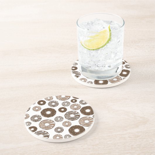 ドーナツパターン、チョコレートドーナツ、キャラメルドーナツ コースター (側面)