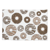 ドーナツパターン、チョコレートドーナツ、キャラメルドーナツ 枕カバー (裏面)