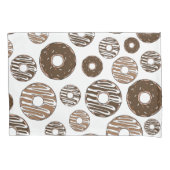ドーナツパターン、チョコレートドーナツ、キャラメルドーナツ 枕カバー (正面)