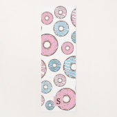 ドーナツパターン，ピンクドーナツ，ブルードーナツ，あなたの名前 ヨガマット (正面)