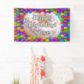 ドーナツパーソナライズされたキャラクター誕生日バナー 横断幕 (インサイチュ)