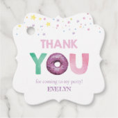 ドーナツパーソナライズされたパーティー フェイバータグ (正面)