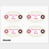 ドーナツパーティーありがとうステッカー 楕円形シール (シート)