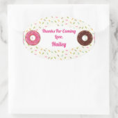 ドーナツパーティーありがとうステッカー 楕円形シール (バッグ)