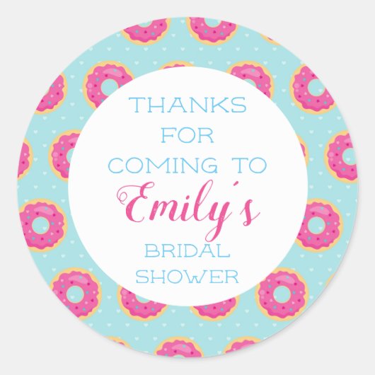 ドーナツパーティーサンキューステッカー ラウンドシール (正面)