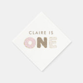 ドーナツパーティーファーストバースデーパーティーデコール スタンダードカクテルナプキン (角)