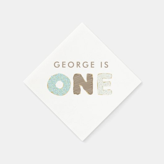 ドーナツパーティーファーストバースデーパーティーデコール スタンダードカクテルナプキン (角)