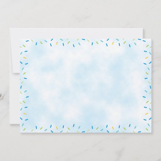 ドーナツパーティーボーイファースト誕生日 招待状 (裏面)