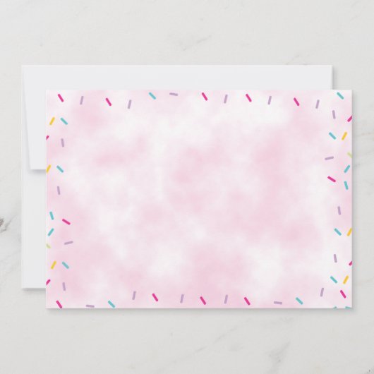 ドーナツパーティーレインボーブラントガールファースト誕生日 招待状 (裏面)