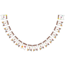 ドーナツパーティー誕生日パーティバナー バンティングフラッグ