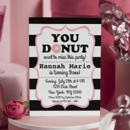 ドーナツパーティー誕生日招待状 招待状