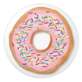 ドーナツピンクのつや消しはかわいい食糧|ドーナツを振りかけます セラミックノブ (正面)