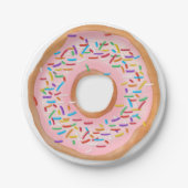 ドーナツピンクのつや消しはかわいい食糧|ドーナツを振りかけます ペーパープレート (正面)