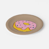 ドーナツピンクのアイシングスイーツパーティー ペーパープレート (アングル)