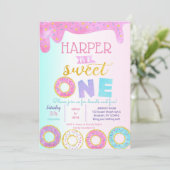 ドーナツファーストバースデーパーティ招待状スウィートワン 招待状 (スタンド正面)