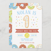 ドーナツファースト誕生日招待状 招待状 (正面/裏面)
