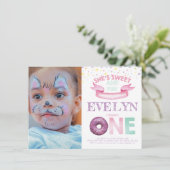 ドーナツファースト誕生日水彩写真 招待状 (スタンド正面)