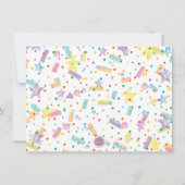 ドーナツファースト誕生日水彩写真 招待状 (裏面)