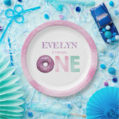 ドーナツファースト誕生日 パーソナライズされた ペーパープレート (パーティー)