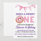 ドーナツファースト誕生日 招待状 (正面/裏面)