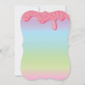 ドーナツファースト1歳の誕生日パーティーパステルレインボー 招待状 (裏面)