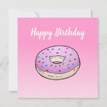 ドーナツフラット挨拶誕生日カード