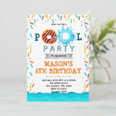 ドーナツプールのパーティーの招待 招待状 (スタンド正面)