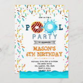 ドーナツプールのパーティーの招待 招待状 (正面/裏面)