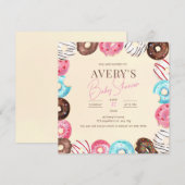 ドーナツベイビースプリンクル招待状, ドーナツベイビーシャワー 招待状 (正面/裏面)